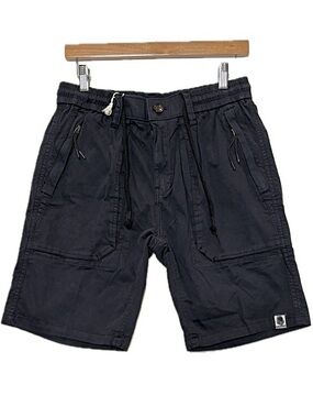 NWT Four Steeds Mens Cargo Pocket Shorts Size 31 Dark Navy Black Utility Bermuda